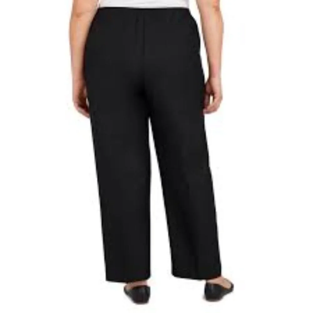 Alfred Dunner All Around Elastic Waist Polyester Petite Pants - Pull-On Style